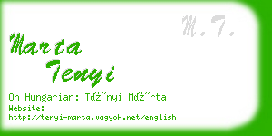 marta tenyi business card